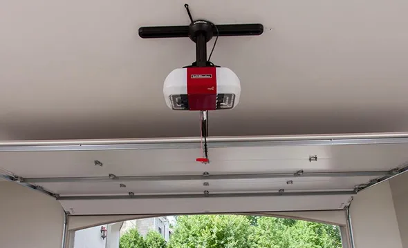 Garage door opener on the ceiling, making it easier to open the garage door.